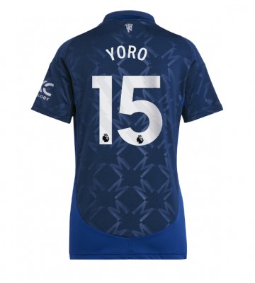 Manchester United Leny Yoro #15 Segunda Equipación Mujer 2024-25 Manga Corta